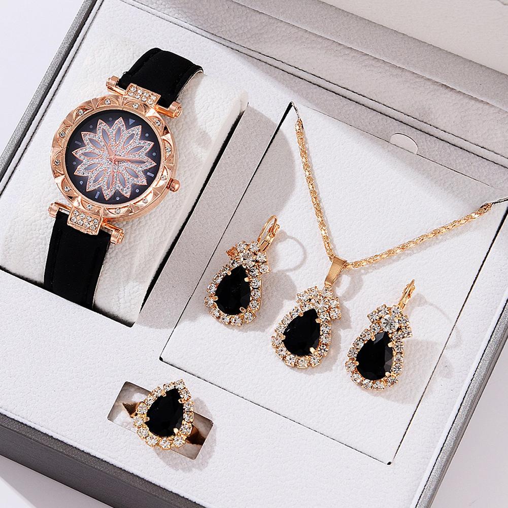 Jewelry Watches Luxury - ساعة يد نسائية فاخرة مع طقم