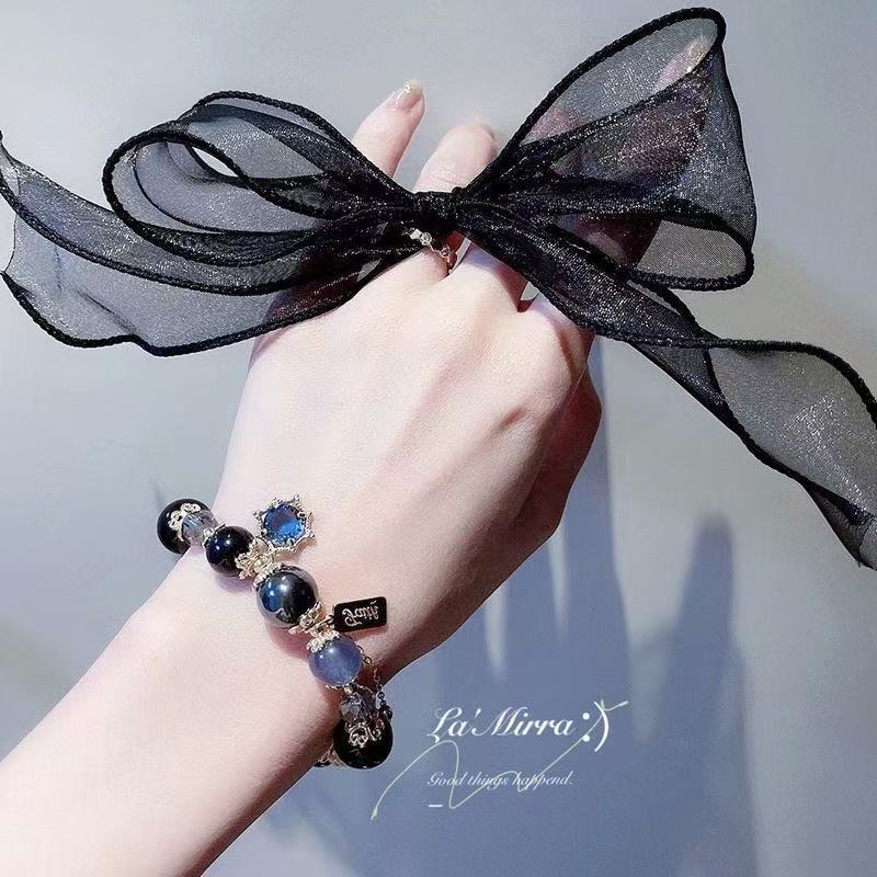 Luxury Gifts Jewelry & Watches Namfleg Mostar - سوار كريستالي مرصع بالخرز باللون الأسود