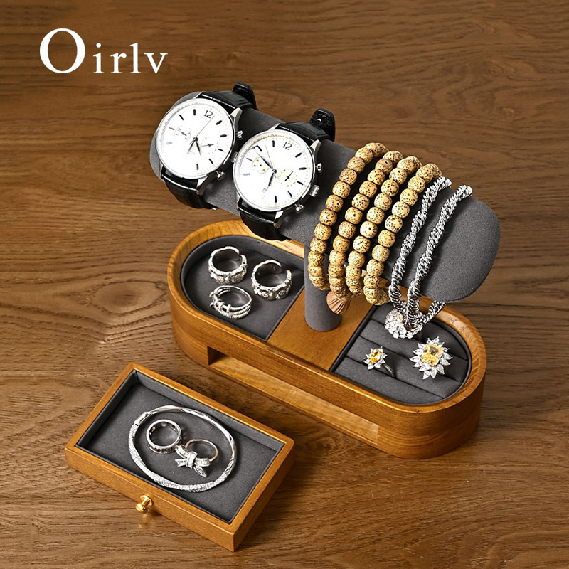 Jewelry With Watches - Oirlv خشب متين ساعة منظم الرف