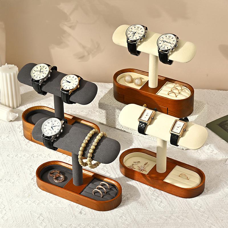Oirlv خشب متين ساعة منظم الرف  - مراجعة Jewelry With Watches وسعره