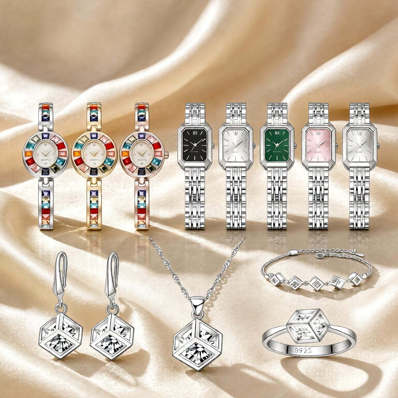 طقم فاخر من الفضة الإسترلينية  - مراجعة Best Jewelry Watches For Women وسعره