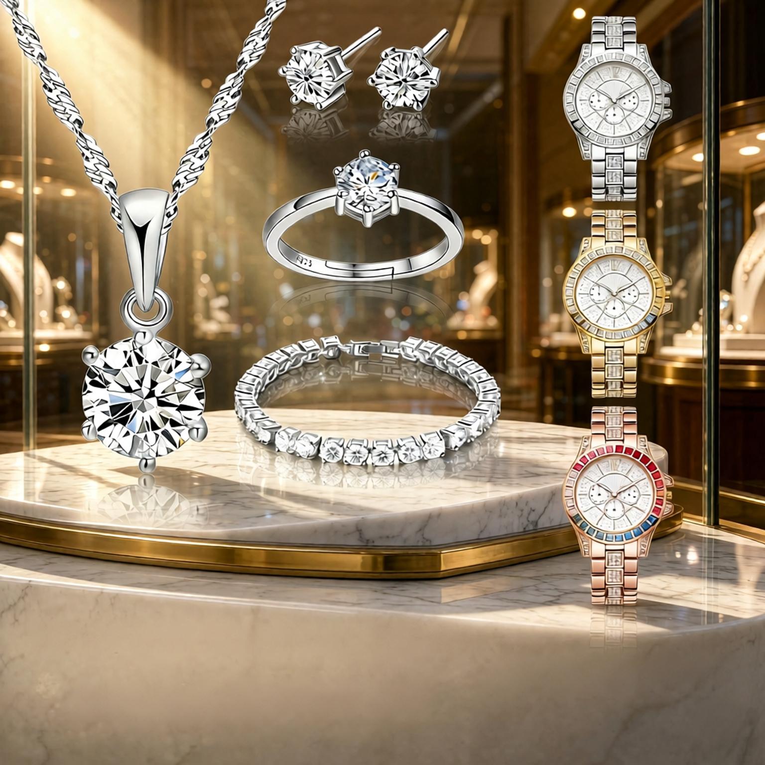 طقم فاخر من الفضة الإسترلينية  - مراجعة Best Jewelry Watches For Women وسعره